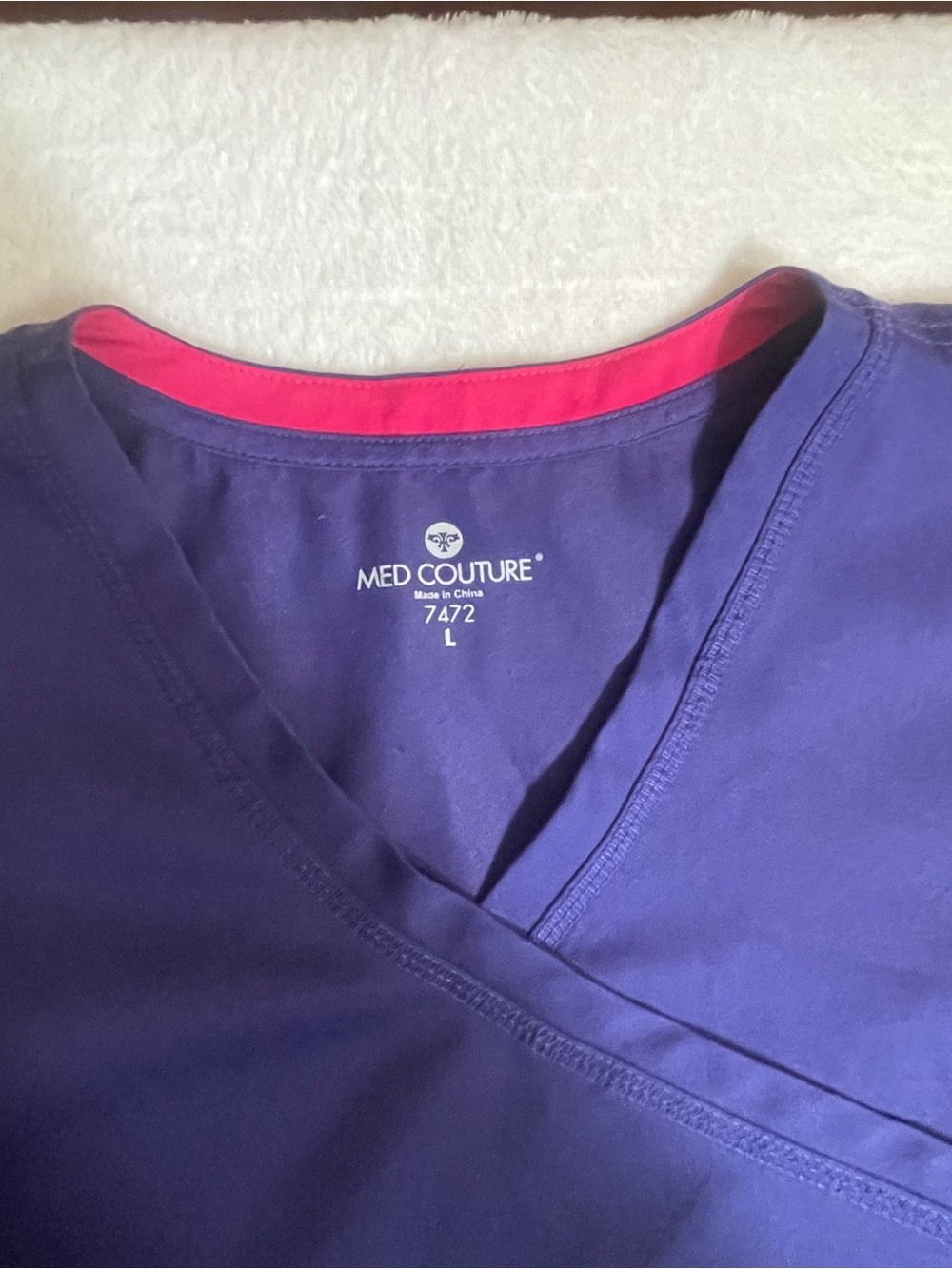 ME Makeover Essentials Deep Purple V-Neck Scrub Tunic - Picture 3 of 5